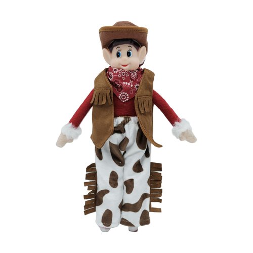LovelfStory Christmas Elf Doll Accessories Clothes,Cowboy Suit Couture Outfits Holiday for Boy or Girl Elf Doll, Doll is not Included.