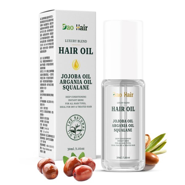 Dao Hair Luxury Blend Hair Oil, Argan and Jojoba Oils, Nourishing, Smoothing, Repairing, Organic, All Hair Types 1.01oz.