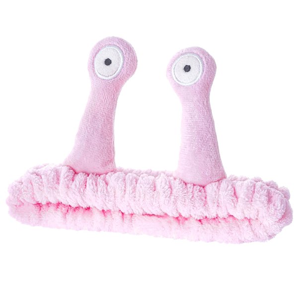 SUMERSHA Cute Snail Headband Spa Face Wash Hairband Cute Cartoon Coral Fleece Elastic Headband Hair Accessory for Washing Face Shower Makeup Skincare