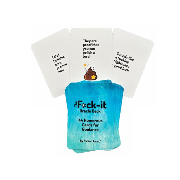 Swear Tarot Fuck-it Oracle Deck - Tarot Inspired Oracle Cards for Funny Psychic Readings! - 45 Premium Cardstock Cards, Custom Tuck Box - Made in USA