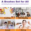 Ink Blending Brushes for Card Making, Blender Brushes for Stamping Scrapbooking Stencil, Ink Blending Tool, Blending Brush for Crafter Paper Broad Application Painting, Color Coded Handles, 10 Pack