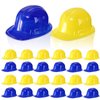 Covzoe 24 Pack Construction Hats Toy, Soft Plastic Kids Party Hat, Funny Party Dress Up Caps, Blue Yellow Building Hats Theme Favor Biodegradable Caps for Birthday Party Decor Supplies