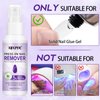 XIFEPFR Nail Glue Remover Kit, 2pcs Press on Nail Remover with Removal Tools, Easy Remove Solid Nail Glue Gel On Fake Nail Tips in 5s, Non-Acetone, Not for UV Gel or Gel Nail Polish