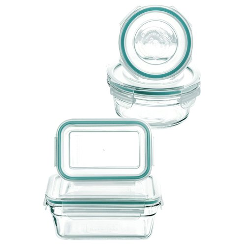 New Snaplock Lid: Tempered Glasslock Storage Containers 8pc (contains 4 container & 4 Lid) set~Microwave & Oven Safe