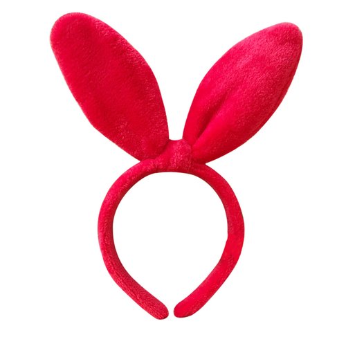 Mookiraer Bunny Ears Headband for Women Girls Daily Wearing,Christmas Easter Rabbit Ear Hair Band for Party Cosplay (Red)