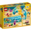 LEGO Creator 3 in 1 Dolphin and Turtle Toys for Kids, Transforms to Seahorse and Sea Snail or to Swimming Fish and Crab, Toy Sea Animal Figures Building Set for Kids 6 Plus Years Old, 31128