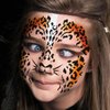3-Pack Tiger Face Temporary Tattoo Stickers, 4.9 x 5.9 Inch, Realistic Tiger Stripes & Whiskers Temporary Tattoos for Kids and Adults - Perfect for Halloween Cosplay & Party Favors