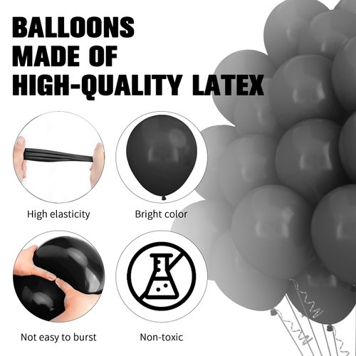 Halloween Balloons Black Balloons 12 Inch 100PCS Party Decorations Halloween Balloon Arch Kit Halloween Balloons Decorations for Halloween Party Decorations Birthday Graduation Bachelorette Supplies