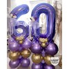 Purple Number 7 Balloons, 40 Inch Giant Number Balloons Foil Mylar Helium Purple Number 7 Balloons for 7th Birthday Party Supplies Anniversary Event Celebration Decorations
