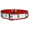 Genuine Leather Reflective Dog Collar 25" Long 1.5" Wide Red Fits 17"-22" Neck