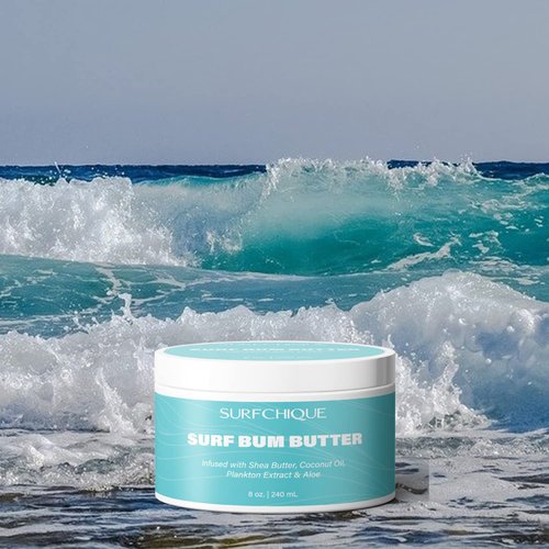 SURFCHIQUE Surf Bum Whipped Moisturizing Body Butter with Light Tropical Scent of Coconut, Vanilla, Mango, & Papaya (8 oz)