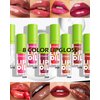 3 Colors Lip Oil Lip Glaze,Tinted Lip Gloss,Hydrating Lip Glow Oil Lipgloss,Shiny Transparent Pink Lip Stain Tint Fat Lip Oil,Long Lasting Non-sticky Clear Glow Reviver Lip Care Oil for Women-1+2+5