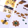 Bee Giraffe Face Gem Sticker Cute Halloween Temporary Tattoos Stickers Animal Face Tattoos Stickers Glittery Eye Face Body Sticker for Makeup Halloween Face Paint Accessories 2 Sheets (C-Bee Giraffe)