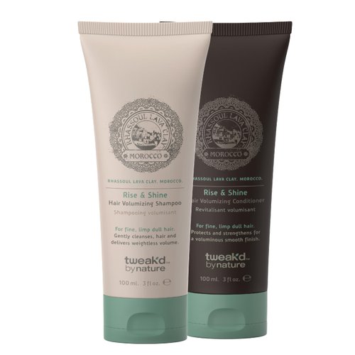 Tweak’d by Nature - Rise & Shine Hair Volumizing Shampoo and Conditioner Set, for Fine Hair, Cleanses and Moisturizes for Soft, Tangle-Free Finish, Cruelty Free (2 x 3 ounces)
