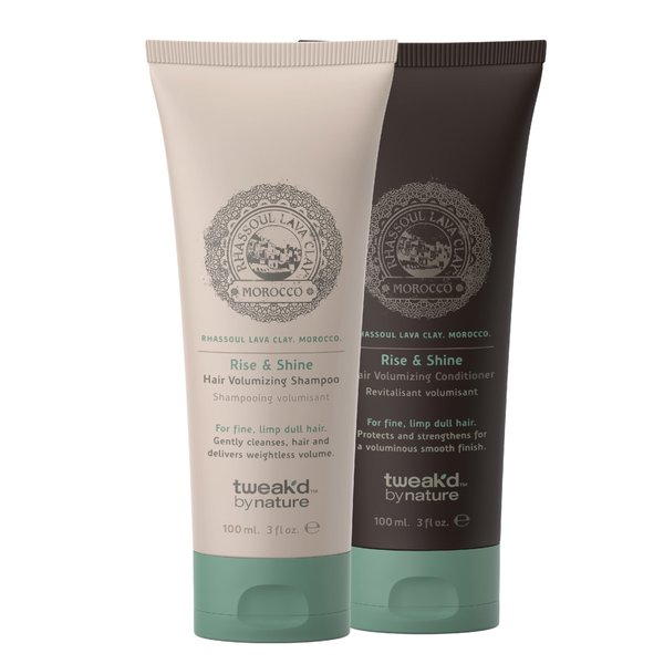 Tweak’d by Nature - Rise & Shine Hair Volumizing Shampoo and Conditioner Set, for Fine Hair, Cleanses and Moisturizes for Soft, Tangle-Free Finish, Cruelty Free (2 x 3 ounces)