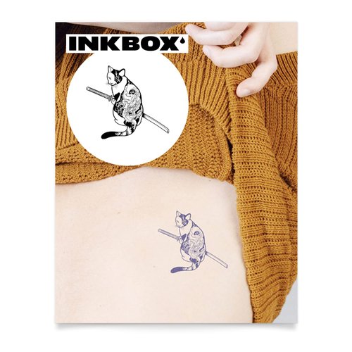 Inkbox Temporary Tattoos, Semi-Permanent Tattoo, One Premium Easy Long Lasting, Water-Resistant Temp Tattoo with For Now Ink - Lasts 1-2 Weeks, Zaka, 4 x 4 in