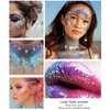 DAGEDA 40ml Blue Body Glitter Gel, Face Glitters Shimmer Liquid Eyeshadow for Singer Concerts Rave Accessories, Chunky Glitter for Hair Face Body, Holographic Laser Powder Festival Glitter Makeup