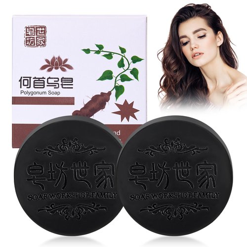 FAIRYTALESPACE Polygonum Shampoo Bar,Shouwu Hair Shampoo Soap,Deep Cleansing Hair & Scalp,Refreshing Oil Control & Nourishing Hair for All Hair Types (2pcs)