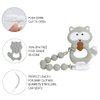 Baby Teething Toys,Food Grade Silicone Teether with One-Piece Pacifier Clip Holder,Shower Gift,Highly Effective Pain Relief for 3 Months+ Boy and Girl,BPA Free,Freezer Safe. (Gray Raccoon)