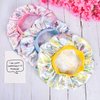 3 Pieces Kids Unicorn Satin Bonnet Wide Elastic Band Sleeping Cap Soft Silk Double Layer Night Hair Hats for Teens Toddler Child Baby