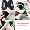 Cat Ears Headband Hair Clips Fox Ears Hair Bands Barrettes Women Furry Kitty Kitten Cat Headpiece Hairband Hair Hoop Halloween Party Decoration Cosplay Costume Handmade Hair Accessories Leopard Pink