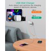 Outlet Extender, 4 Outlet Extension with 1 USB-A 2 USB-C Wall Charger, Multi Plug Outlet Splitter, Electric Wall Outet Expander for Travel, Home, Office, Dorm, Cruise Ship Essentials