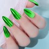 Christmas St. Patrick's Day Chrome Nail Powder, Green Chrome Nail Powder Metallic Mirror Effect for Nails Art Design Holographic Glitter Pigment Dust for DIY Manicure Decorations 1Pcs