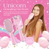 Glimmer Wish Unicorn Hair Detangler Brush for Kids - Anti Frizz and Anti Static - Soft and Long Bristles to Detangle With Ease - Gentle on Hair, Kids Hair Brush