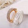 Xiwstar 2Pcs Fashion Rhinestone Hair Clip Ponytail Holder Sparkly Semicircle Metal Spring Hair Clips Barrette Accessories for Women Girls Hair Jewelry
