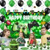 Green Gamer Birthday Party Decoration - 217Pcs Video Game Gaming Party Supplies For Boys Birthday Party - Backdrop, Table Cover, Plates, Cups, Napkins, Utensils, Hanging Swirls, Cupcake Topper, Cake