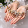Yean Crystal Bride Wedding Hair Comb Gold Rhinestones Bridal Hair Piece Accessories for Women and Girls