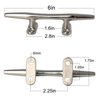 VEITHI Boat Cleat Dock Cleats 6 inch Marine Grade 316 Stainless Steel, Boat Dock Cleats Open Base, Cleats for Boat, Dock Cleats with Hardware, Rope Cleat for Boat/Yacht/Deck/Nautical Decor (4 Pack)