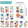60 Pieces Tea Party Temporary Tattoos Birthday Party Decorations Supplies Favor, Teapot Teacup Cupcakes Tea Kettle Fake Tattoo Stickers for Kids Girls Boys Gifts