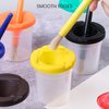 BigOtters Paint Cups – Paint Containers with Lids, 10PCS No Spill Paint Cups with Lid 10PCS Toddler Paint Brushes for Art Supplies Kids Early Learning Toys