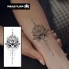 INKARTLINK Temporary Tattoos, Semi Permanent Tattoo Adult Art Design Waterproof Temp Tattoo Party Favors Tattoo Stickers Realistic Look, No Adhesive, Lasts 1-2 Weeks (Lotus 4)