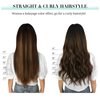 DOORES Balayage Dark Brown to Chestnut Brown Remy Clip-In Hair Extensions - 120g, 7pcs, 18 Inch