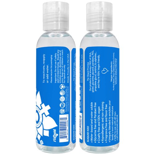 Sliquid H2O Water Based Lube, Water Based Lubricant for Sex, Natural Sex Lube, Glycerin Free Personal Lubricant (2 Oz) Clear, Unscented