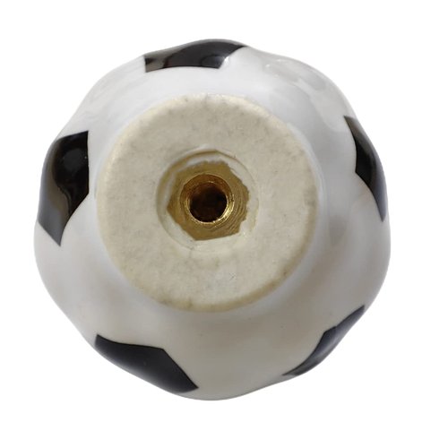 Wannianmu 4Pack Ceramic Soccer knobs Football Knobs, Sports Drawer Knobs Pulls Handles for Dresser Cupboard Closet Door Handle Home Kitchen Boys Kids Room Nursery Furniture Knobs Decorative