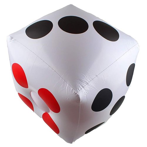 13" Jumbo Inflatable Dice, 2pack Outdoor Fun Giant Inflatable Dice Set and 12mm 10pcs Dice for Indoor and Outdoor Broad Game, Ludo and Pool Party