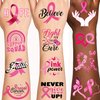 Holiday Temporary Tattoos for Kids Girls Boy Adults, American Holiday Tattoos Stickers, Holiday Party Favors Gifts, Holiday Stocking Stuffers for Kids, Holiday Goodie Bag Stuffers (BREAST CANCER)