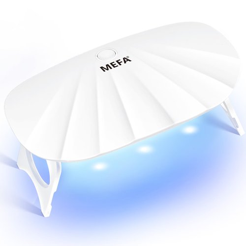 MEFA UV Light for Gel Nails, 12W Mini UV Nail Lamp with 6 Pcs Lamp Beads, 2 Times LED Nail Lamp, Portable USB Nail Dryer for Travel Professional UV Light for Home Salon Nail Tools