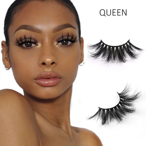 SY SHUYING 6 Pairs 25mm Mink Lashes 3D Real Mink Eyelashes Dramatic Fluffy False Eyelashes 100% Handmade 6D Long Thick Soft Reusable Luxurious Volume Strip Eye Lashes (Queen)