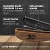 Navaja para barbero - Barber Straight Edge Razor Kit with 10 Double- Edge Straight Razor Blades, Straight Razor Shaving Kit (Light Wood)
