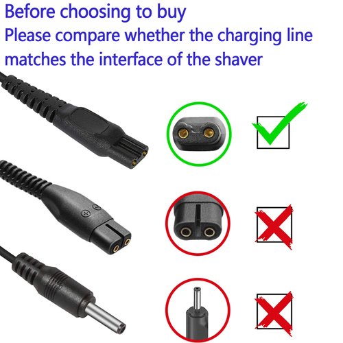 INVODA Shaver Charger for Norelco HQ8505 USB Shaver Power Cord 5V Replacement Charging Cable