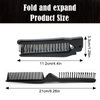 10 PCS Portable Travel Brush Folding Pocket Comb Foldable Hair Brush for Women and Men Mini Plastic Teasing Brush for Purse (Black)