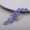 BERYUAN Teardrop Flower Crystal Hair Comb for Women Cute Crystal Comb for Bride BLUE
