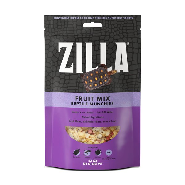 Zilla Reptile Food Munchies Fruit Mix for Pet Iguanas, Skinks, Tegus, Box Turtles, Tortoises & Hermit Crabs, 2.5 Ounce