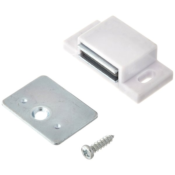 Shutter Hardware 50631-R Box of 10-15lb Single Magnetic Catch White/zinc Retail Pack.