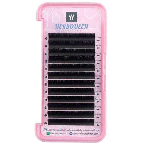 Volume Lash Extensions 0.03 C Curl 8-16mm Mixed Lashes Extension Supplies Mega Ellipse Eyelash Extensions Semi Permanent Individual Silk Lashes Professional Salon Use by HERSQUEEN