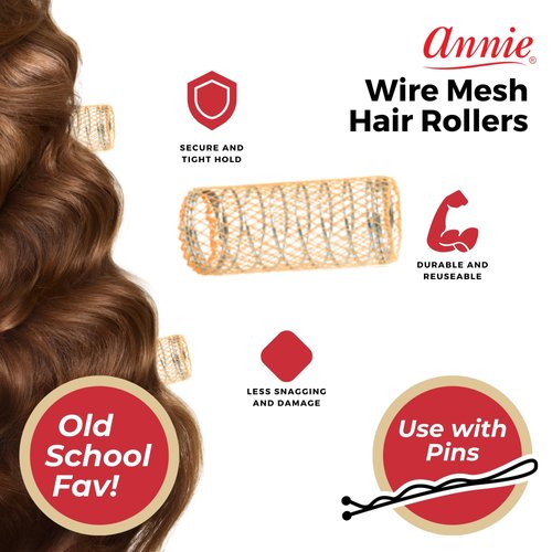 Annie 1-1/2" XL Wire Mesh Hair Rollers - 12 Pcs.